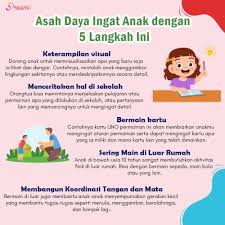 Asah Daya Ingat Anak Dengan 5 Langkah Ini Di 2020 Pendidikan Anak Usia Dini Buku Bayi Pendidikan