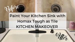Stainless steel and acrylic sinksare very similar in the way theyare painted. Paint Your Kitchen Sink With Homax Tough As Tile L Kitchen Makeover Youtube