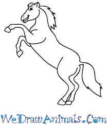 Finally, draw a long, flowy mane down the back of the head to finish your drawing. How To Draw A Cartoon Mustang Horse