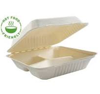 PrimeWare 9" 3-Compartment Soak Proof Clamshell Container