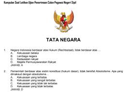 Contoh Soal Tes Cpns Tata Negara Dan Kunci Jawaban Pembahasan Portal Dadang Jsn