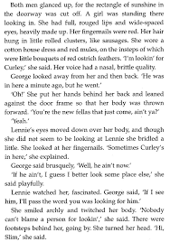 Curley is the antagonist in steinbeck's novel, of mice and men. Group 3 Curley S Wife Bookshelf10