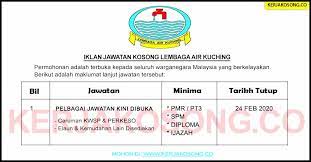 Jawatan kosong jabatan lembaga air sebab saya mempunyai lesen b2, d, e. Jawatan Kosong Lembaga Air Kuching