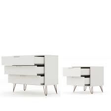 Search through alibaba.com for creative 2 drawer nightstand design to add to the decor of a home. Manhattan Comfort Rockefeller Dresser And Nightstand Set 28 86 In Off White 104gmc8 Rona