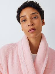 John Lewis Luxury Organic Cotton Blend Towelling Dressing Gown, Pink
