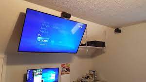 Mount tv from ceiling is a more common request than you'd think, so today we're answering your faq's when it comes to this unique mounting technique. Tv On Slope Ceiling Youtube