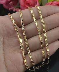 18k Genuine Gold Filled Golden Necklace 22inch Chain Necklace Womens Gold Chains For Men Chains For Men
