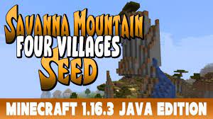 Savanna Mountain And Four Villages Seed For Minecraft 1 16 3 Minecraft 1 Minecraft Cool Minecraft Seeds