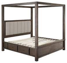 The wood might also have marks or ink on it from the manufacturer that would be nice to sand out of the wood too. Dellbeck King Canopy Bed With 4 Storage Drawers Cook S Home Furniture