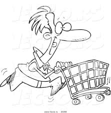 I love you more than dinosaurs craft. Vector Of A Cartoon Man Pushing A Shopping Cart Coloring Page Outline By Toonaday 22286