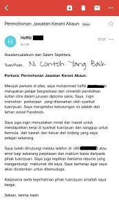 Contoh email tidak rasmi bahasa melayu. Letter Cover Letter Mohon Kerja