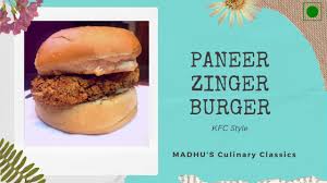 Paneer Zinger Burger Kfc Style Veg Zinger Crunchy Homemade Zinger Less Oil Zinger Burger Youtube