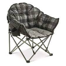 guide gear oversized club camp chair 500 lb capacity gray plaid sale at outdoorfull com camping chairs outdoor chairs folding camping chairs