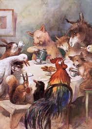 Animal Banquet Friendship Greeting Cards Animal Art Art Animal Illustration