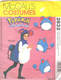 Mccalls 2832 Child POKEMON Costume Pattern MARILL Nintendo - Etsy