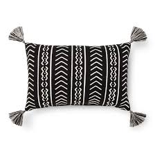Black And White Decorative Pillows Threshold 12x18 Inch Oblong Arrow Print Black Amp White Lumbar Pillow Beautifully Embroidered O Lumbar Throw Pillow Black Throw Pillows White Throw Pillows