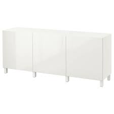 Besta Combinaison Rangement Portes Blanc Selsviken Brillant Blanc 180x40x74 Cm Ikea