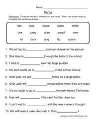 Verbs Worksheets Have Fun Teaching Verb Worksheets 2nd Grade Worksheets Nouns And Verbs Worksheets