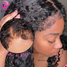 Eva Kinky Curly Wig Human Hair 13x6 Hd Lace Frontal Wig Brazilian Curly  Baby Hair Wig 4c Edge Hairline Lace Front Human Hair Wig