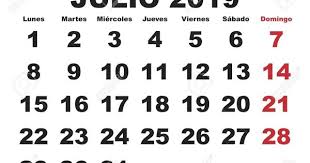 July Month In A Year 2019 Wall Calendar In Spanish Julio 2019 Catch July Calendar Wall Calendar Months In A Year