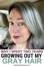 Why I Spent Two Years Letting My Hair Go Gray Transition To Gray Hair Gray Hair Growing Out Grey Brown Hair
