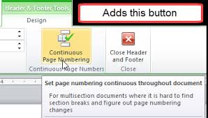 Sequential Page Numbering Following Section Break In Word 2010 Microsoft Community