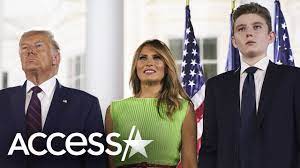 He's now taller than his 6'3″ dad, as we've seen in photos of him walking across the south lawn of the white house with his parents. Barron Trump Towers Over Mike Pence At Rnc Youtube