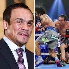 Street art in Mexico City depicting Juan Manuel Márquez's brutal 2012 KO of  Manny Pacquiao.