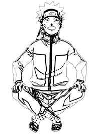 Naruto coloring pages are based on the main characters: Sitting Naruto Coloring Book Razukraski Com