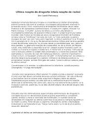 I.(5p.) citeşte cu atenţie următorul text: Rezumat Ultima Noapte De Dragoste Prima Noapte De Razboi