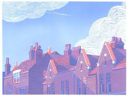 Bank Street Rugby Reduction Linocut Copyright E Gaskell 2015 Engraving Printing Linocut Prints