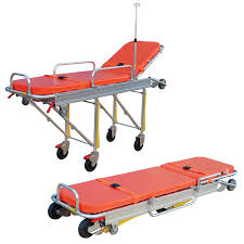 Semi Automatic Ambulance Stretcher Hospital Furniture Medical Furniture Hospital Bed