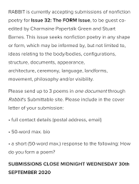How to start a cover letter. Stuart Barnes On Twitter Hello Poets Of The World Charmaine Papertalk Green Amp I Are Guest Editing Rabbitpoetryaus Issue 32 The Form Issue Which Seeks Nonfiction Poetry In Any Shape Or Form More