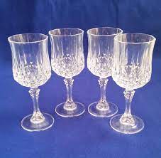 Cristal D Arques Longchamp Wine Glasses Crystal Wine Glasses Vintage Wedding Crystal Wine Glasses Wedding Crystal Barware Crystal Set Of 4 Wedding Wine Glasses Crystal Wine Glasses Arques