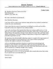 Nov 02, 2021 · chef cover letter intro.learn more about chef cover letter example, cover letter writing tips, cover letter formats and much more. Cook Cover Letter Sample