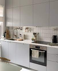 Fast delivery right to your door. Grey Ikea Kitchen Minimalist Kitchen White Metro Tiles Simple Design Kitchen Designs Layout Kitchen Design Small Kitchen Layout