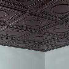Whether you're remodeling an entire room or simply. Fasade Ceiling Tile 2x2 Suspended Rosette In Smoked Pewter Ceiling Tile Ceiling Panels Suspended Ceiling