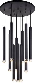 Matteo C78312mb Reign Contemporary Matte Black Led Multi Pendant Lighting Fixture Mto C78312mb