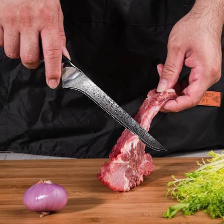 TJ POP Damascus Boning Knife 