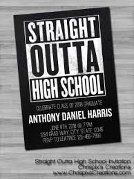 Straight Outta High School Graduation Party Invitation By Chrispix S Creations High School Graduation Party Invitations Middle School Graduation Party Graduation Party High