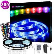 amazon com bathebright led strip light waterproof ip65 16 4ft 300leds rgb smd 5050 rope leds color cha led strip lighting color changing lights strip lighting