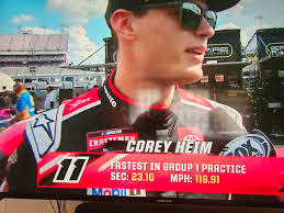 Congratulations to Corey Heim. Truck series pole winner at Richmond!!