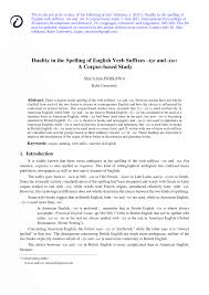Pdf Duality In The Spelling Of English Verb Suffixes Ize And Ise A Corpus Based Study