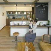 カフェ風のカウンターキッチン キッチン カフェ風 台所 カフェ風キッチン インテリア 収納 カフェ風 キッチン キッチンアイデア