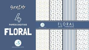 Papel Digital Floral Azul Vozeli Com Papel de parede infantil poá rosa amarelo e azul. vozeli com
