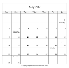 Let the image load, then right click on it, and choose set as wallpaper. May 2021 Calendar With Holidays Free Printable Template Printable The Calendar