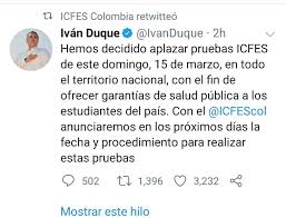 La buena noticia es que el icfes de iván duque es mejor que el de ernesto macías. Gobierno Nacional Anuncia La Suspension Sincelejo Noticias Facebook