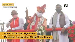 Ghmc Elections Cm Yogi Holds Massive Roadshow In Hyderabad City Times Of India Videos