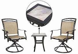 luckyberry patio chair swivel 3 piece bistro table chairs set with ceramic tiles rocking patio garden backyard outdoor patio fu patio chairs chair bistro table