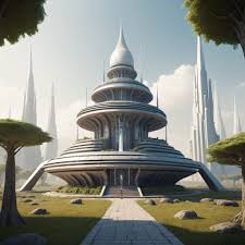 a utopian futuristic temple